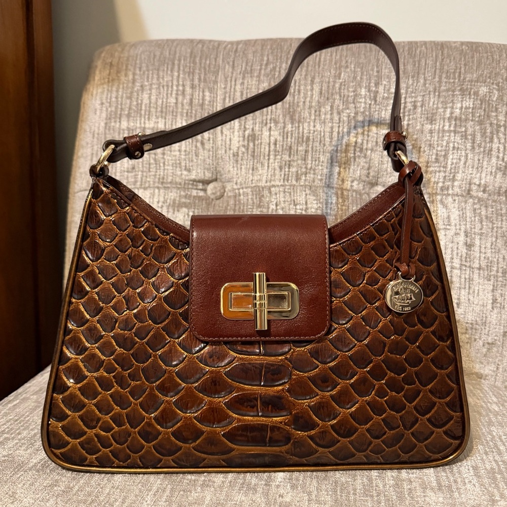BRAHMIN ESME PECAN BELLEVUE BROWN BRONZE shoulder bag